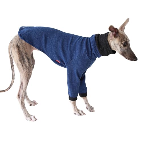 Leichter Windhund-Wintermantel, Whippet-Kleidung, Salukis-Pullover, Hunde-T-Shirt, Frühling, Herbst, Hunde-Pyjama, Pjs, Pullover für Windhunde, Dunkelblau, Größe M von BT Bear