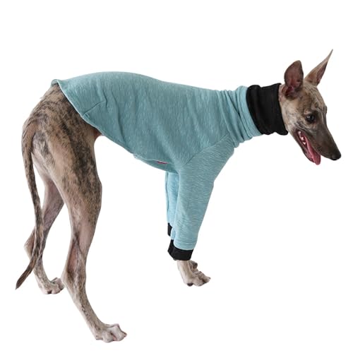 Leichter Windhund-Wintermantel, Whippet-Kleidung, Salukis-Pullover, Hunde-T-Shirt, Frühling, Herbst, Hunde-Pyjama, Pjs, Pullover für Windhunde, Seeblau, Größe S von BT Bear