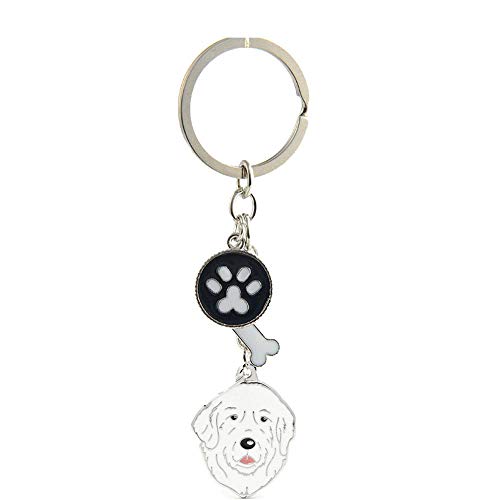 Erkennungsmarke, Schlüsselanhänger, Haustier-ID-Tags, schöner Metall-Hunde-Schlüsselanhänger, Welpenpfote, Knochen, kleine Hunde (tolle Pyrenen) von BT Bear
