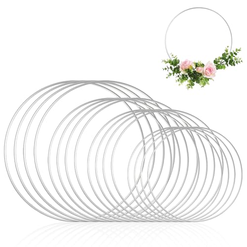 BTBHIHO 16 Stück Metallringe Drahtringe,DIY Metallring& Floristikdekoration,10/15/20/25 cm Metall Ringe Hoops für Traumfänger für Tischdekoration,Desserttischdekoration BTBHIHO 16 Stück Metallringe Drahtringe,DIY Metallring& Floristikdekoration,10/15/20/25 cm Metall Ringe Hoops für Traumfänger für Tischdekoration,Desserttischdekoration von BTBHIHO