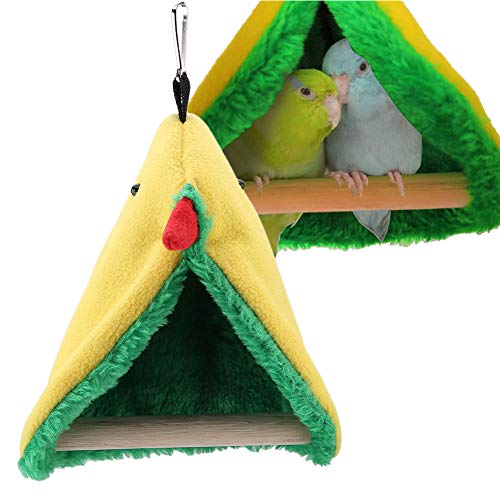 BTOSEP Papageien-Sitzstange, Vogel-Papageien-Dreieck-Plüsch-Hängemattenkäfig, Glückliches Zeltbett-Hängehöhlenspielzeug von BTOSEP