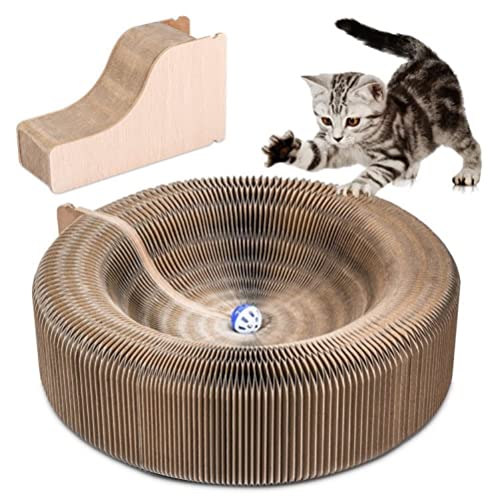 C Scrching Haustier-Kratzbrett für Katzen, Lounge-Bett, Zusammenklappbares Katzenkratzbrett aus Wellpappe für Kätzchenspielzeug, Heimtierbedarf, 26 X 13 X 8 cm von BTOSEP