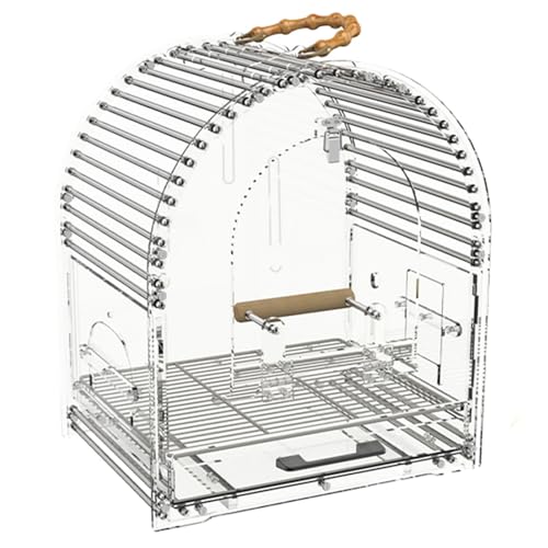 17 Zoll Vogelkäfig Klein Vogelvoliere, Acryl Transparent Innen Vogelhaus Vogelkäfig Zuchtkäfig Wellensittichkäfig Für Wellensittich, Kanarienvogel(1pcs) von BTRUTY