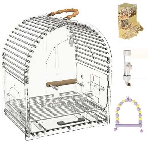 17 Zoll Vogelkäfig Klein Vogelvoliere, Acryl Transparent Innen Vogelhaus Vogelkäfig Zuchtkäfig Wellensittichkäfig Für Wellensittich, Kanarienvogel(3pcs) von BTRUTY