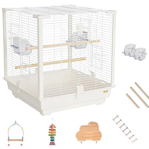 20 Zoll Vogelkäfig Transportkäfig Klein, Vogelvoliere Innen Mit Offenem Dach Papageienkafig Außen Für Kanarienvögel, Wellensittich, Finch(Pink,3 pcs) von BTRUTY