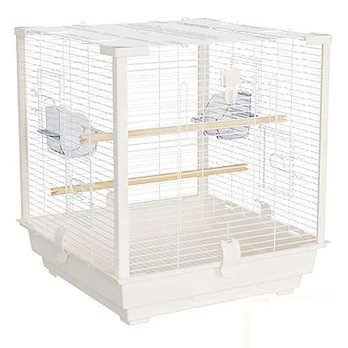 20 Zoll Vogelkäfig Transportkäfig Klein, Vogelvoliere Innen Mit Offenem Dach Papageienkafig Außen Für Kanarienvögel, Wellensittich, Finch(White,3 pcs) von BTRUTY