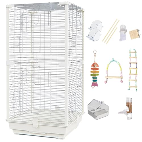 36 Inch Groß Vogelvoliere Mit Offenem Dach, Innen Vogelkäfig Wellensittich Flugkäfig Vogelhaus Für Papageien, Parakeet(10pcs) von BTRUTY
