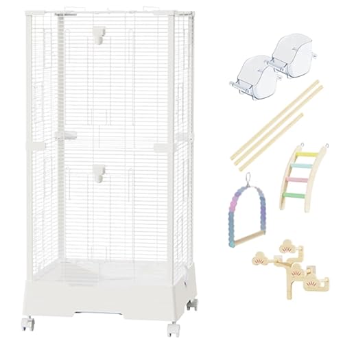 38 Zoll Vogelkäfig Wellensittich Mit Rollständer, Groß Wellensittichkäfig Mit Offenem Dach, Vogelbauer Vogelvoliere Für Papageien, Kanarienvogel(6pcs) von BTRUTY