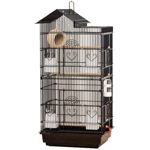 39 Zoll Vogelkäfig Wellensittichkäfig, Groß Vogelvoliere Vogelhaus Draußen Papageienkäfig Für Kanarienvogel, Parakeet(Black,7pcs) von BTRUTY
