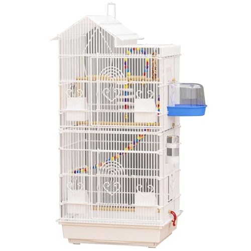 39 Zoll Vogelkäfig Wellensittichkäfig, Groß Vogelvoliere Vogelhaus Draußen Papageienkäfig Für Kanarienvogel, Parakeet(White,13pcs) von BTRUTY