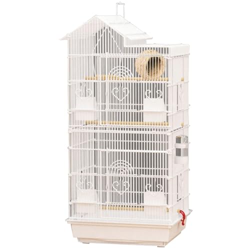 39 Zoll Vogelkäfig Wellensittichkäfig, Groß Vogelvoliere Vogelhaus Draußen Papageienkäfig Für Kanarienvogel, Parakeet(White,7pcs) von BTRUTY