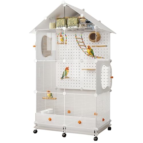 60 Zoll Groß Innen Vogelkäfig, Vogelhaus Flugkäfig Mit Rollständer Außen Zuchtkäfig Vögel Für Wellensittich Papageien(12pcs) von BTRUTY