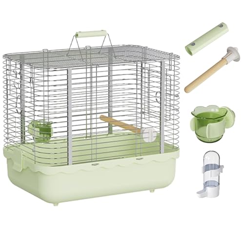 Metall Vogelkäfig Zuchtkäfig, Tragbarer Wellensittich Vogelhaus Reisekäfig Innen Vogelvoliere Für Wellensittich, Kanarienvogel(Large(Green)) von BTRUTY