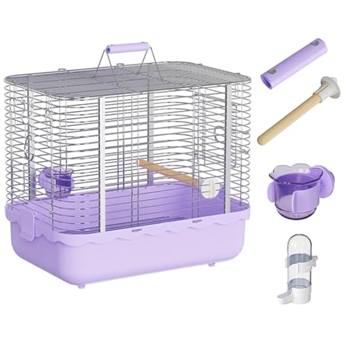Metall Vogelkäfig Zuchtkäfig, Tragbarer Wellensittich Vogelhaus Reisekäfig Innen Vogelvoliere Für Wellensittich, Kanarienvogel(Large(Purple)) von BTRUTY