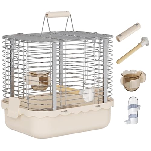 Metall Vogelkäfig Zuchtkäfig, Tragbarer Wellensittich Vogelhaus Reisekäfig Innen Vogelvoliere Für Wellensittich, Kanarienvogel(Small(Brown)) von BTRUTY