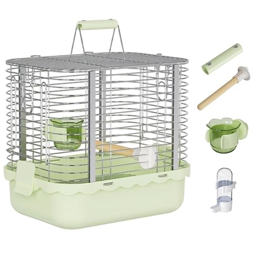 Metall Vogelkäfig Zuchtkäfig, Tragbarer Wellensittich Vogelhaus Reisekäfig Innen Vogelvoliere Für Wellensittich, Kanarienvogel(Small(Green)) von BTRUTY