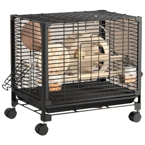 Wellensittiche Vogelkäfig, Innen Papageienkäfig Vogelvoliere Mit Rollständer Flugkäfig Vogelhaus Für Papageien, Kanarienvogel(Black,Small(7pcs)) von BTRUTY