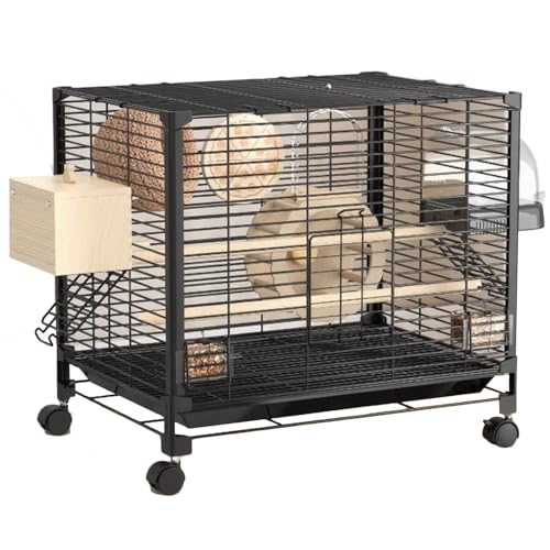 Wellensittiche Vogelkäfig, Innen Papageienkäfig Vogelvoliere Mit Rollständer Flugkäfig Vogelhaus Für Papageien, Kanarienvogel(Black,Small(9pcs)) von BTRUTY