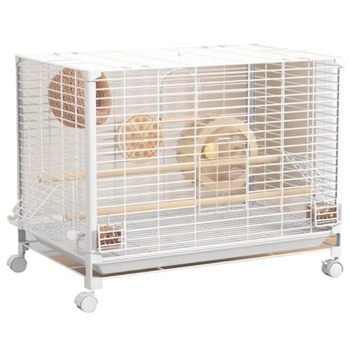 Wellensittiche Vogelkäfig, Innen Papageienkäfig Vogelvoliere Mit Rollständer Flugkäfig Vogelhaus Für Papageien, Kanarienvogel(White,Medium(7pcs)) von BTRUTY