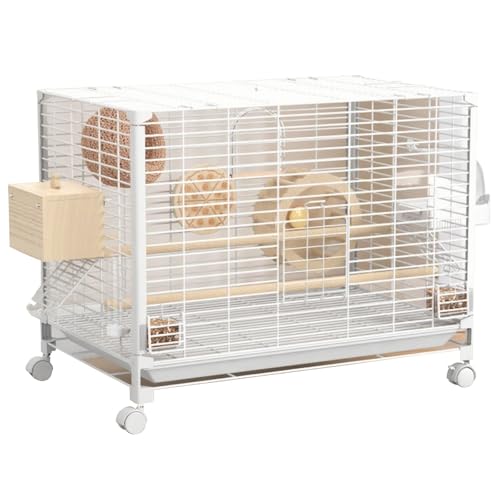 Wellensittiche Vogelkäfig, Innen Papageienkäfig Vogelvoliere Mit Rollständer Flugkäfig Vogelhaus Für Papageien, Kanarienvogel(White,Medium(9pcs)) von BTRUTY