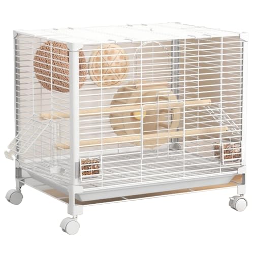 Wellensittiche Vogelkäfig, Innen Papageienkäfig Vogelvoliere Mit Rollständer Flugkäfig Vogelhaus Für Papageien, Kanarienvogel(White,Small(7pcs)) von BTRUTY