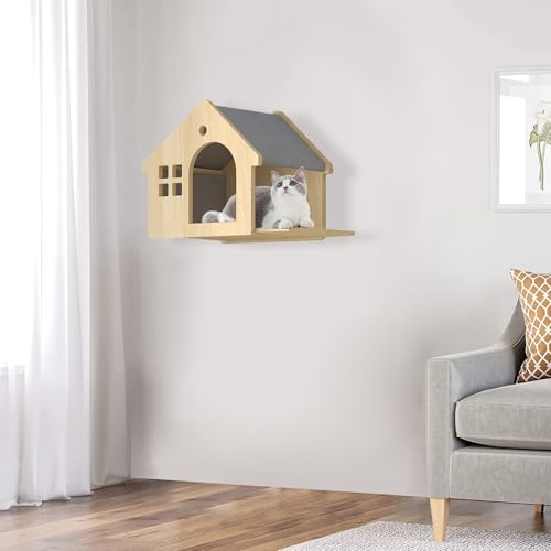 Kletterwand Katzen, Katzenwandmöbel Holz, Katzen Wandelemente DIY Kombination, Katzen Kletterwand Set, Katzenleiter, Katzenkratzbaum, Katzentreppe, Katzennest (Katzenhaus) von BTSAE