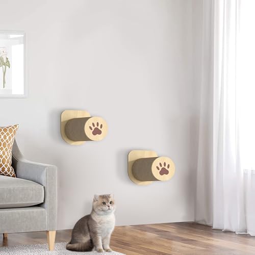 Kletterwand Katzen, Katzenwandmöbel Holz, Katzen Wandelemente DIY Kombination, Katzen Kletterwand Set, Katzenleiter, Katzenkratzbaum, Katzentreppe, Katzennest (Katzenkratzbaum × 2) von BTSAE