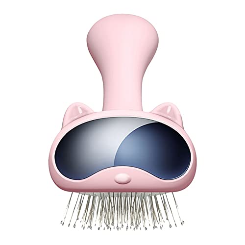 BTWYU Haustierbürste 304 Edelstahl Kamm Zahn Haustierbürste Persönlichkeit Silberionenfunktion(Pink) von BTWYU