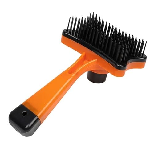 BTWYU Haustierbürste Kunststoff-Push-Bürste for Katzen und Hunde, Haustierpfleger, Badebürste, Haarentfernungsbürste(Orange) von BTWYU