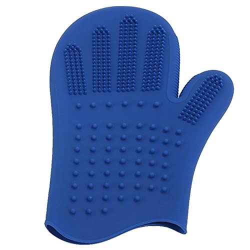 BTWYU Haustierbürste Silikonbürste zur Haarentfernung for Hunde und Katzen, doppelseitige Reinigungsbürste for die Tierpflege(Blue) von BTWYU