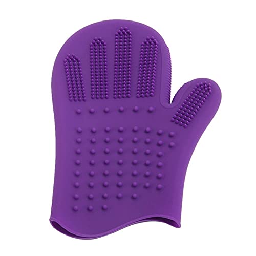 BTWYU Haustierbürste Silikonbürste zur Haarentfernung for Hunde und Katzen, doppelseitige Reinigungsbürste for die Tierpflege(Purple) von BTWYU