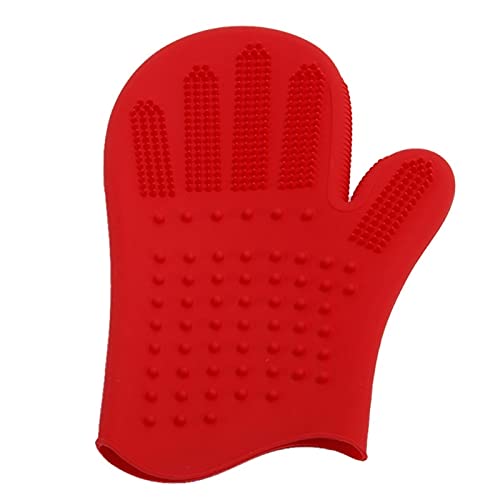 BTWYU Haustierbürste Silikonbürste zur Haarentfernung for Hunde und Katzen, doppelseitige Reinigungsbürste for die Tierpflege(Red) von BTWYU