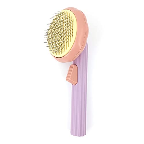 Haustierbürste Pumpkin Pet Brush Selbstreinigende Zupfbürste for den Fellwechsel von Hunden und Katzen(Purple) von BTWYU
