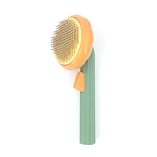 Haustierbürste Pumpkin Pet Brush Selbstreinigende Zupfbürste for den Fellwechsel von Hunden und Katzen(Yellow) von BTWYU