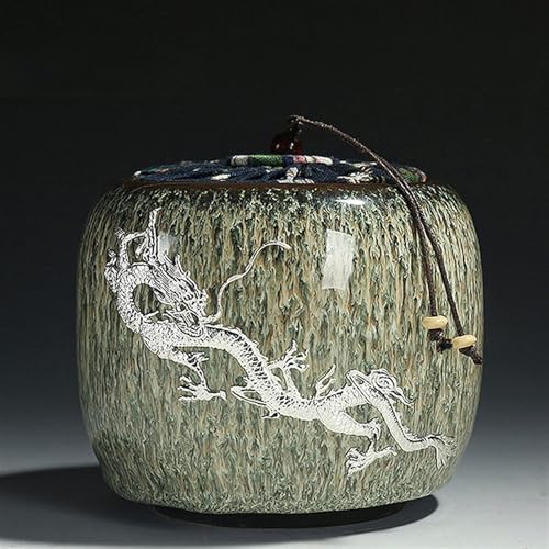 BTYQKZVPM Mini-Haustierurnen, Keramik Haustier Urne Sarg Box Andenken for Katze Hund Kaninchen Silber(Linen Lid Silver) von BTYQKZVPM