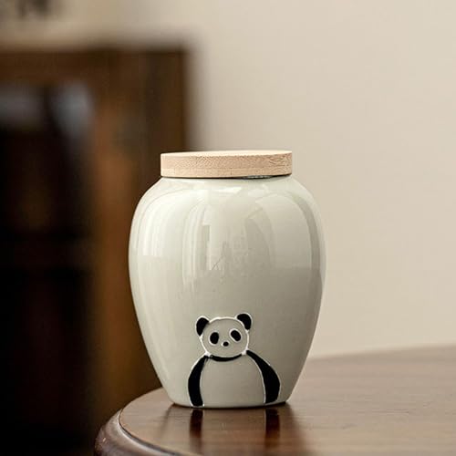 BTYQKZVPM Mini-Haustierurnen, Keramik-Urne for die Asche von Menschen und Haustieren, Panda, Mehrfarbig(B) von BTYQKZVPM