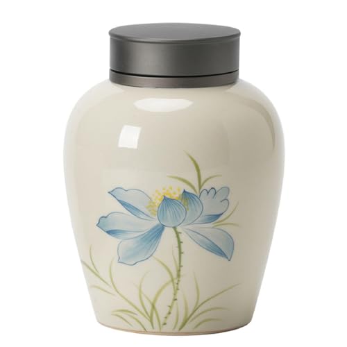 BTYQKZVPM Mini-Haustierurnen, Mittelgroße handbemalte Keramikurne mit Blumenmotiv for die Asche, 14,7 x 11, cm BTYQKZVPM Mini-Haustierurnen, Mittelgroße handbemalte Keramikurne mit Blumenmotiv for die Asche, 14,7 x 11, cm von BTYQKZVPM