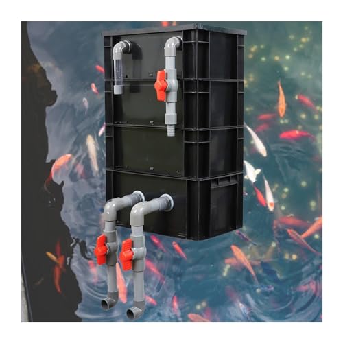 BTYQKZVPM Umwälzfilter-Tropfbox, 2/3/4 Ebenen Externe Aquarium Teich Zyklus Filter Box Schwarz Mehrere Größen Keine Medien(15.75x11.81x26.77in/40x30x68CM) von BTYQKZVPM