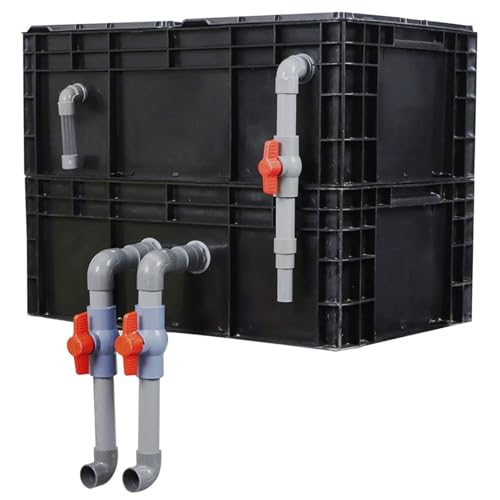 BTYQKZVPM Umwälzfilter-Tropfbox, 2/3/4 Ebenen Externe Aquarium Teich Zyklus Filter Box Schwarz Mehrere Größen Keine Medien(23.62x15.75x17.32in/60x40x44CM) von BTYQKZVPM