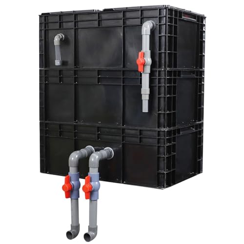 BTYQKZVPM Umwälzfilter-Tropfbox, 2/3/4 Ebenen Externe Aquarium Teich Zyklus Filter Box Schwarz Mehrere Größen Keine Medien(23.62x15.75x25.98in/60x40x66CM) von BTYQKZVPM