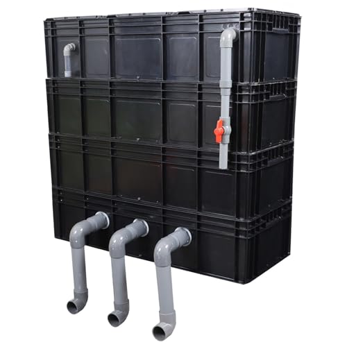BTYQKZVPM Umwälzfilter-Tropfbox, 2/3/4 Ebenen Externe Aquarium Teich Zyklus Filter Box Schwarz Mehrere Größen Keine Medien(23.62x15.75x34.65in/60x40x88CM) von BTYQKZVPM