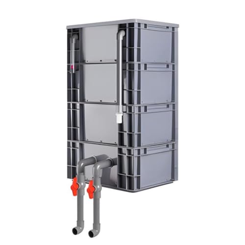 BTYQKZVPM Umwälzfilter-Tropfbox, 3-stufiger Außenfilterkasten for Aquarium und Teich, Grau, mehrere Größen(30x20x44cm) von BTYQKZVPM