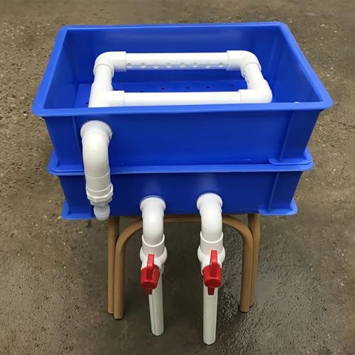 BTYQKZVPM Umwälzfilter-Tropfbox, DIY-Außenfilterbox for Aquarien und Teiche mit Wasserzirkulation, blau, mehrere Größen(34.8x24.7x18.5 cm) von BTYQKZVPM