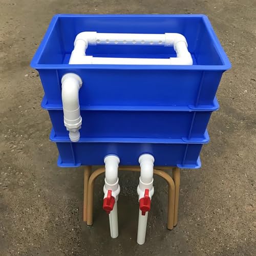 BTYQKZVPM Umwälzfilter-Tropfbox, DIY-Außenfilterbox for Aquarien und Teiche mit Wasserzirkulation, blau, mehrere Größen(34.8x24.7x27 cm) von BTYQKZVPM
