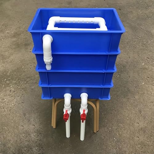 BTYQKZVPM Umwälzfilter-Tropfbox, DIY-Außenfilterbox for Aquarien und Teiche mit Wasserzirkulation, blau, mehrere Größen(34.8x24.7x35.5 cm) von BTYQKZVPM