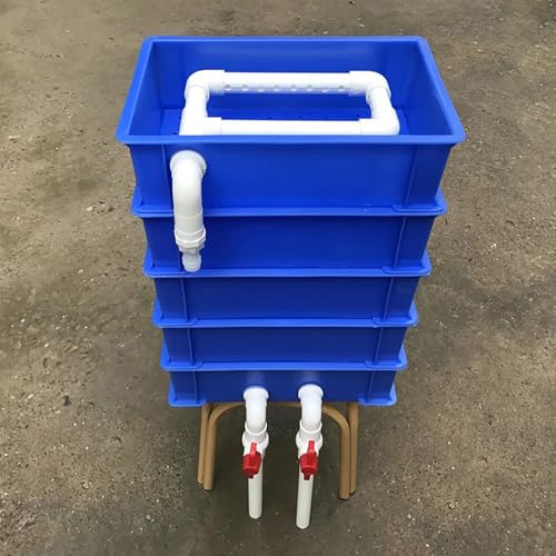 BTYQKZVPM Umwälzfilter-Tropfbox, DIY-Außenfilterbox for Aquarien und Teiche mit Wasserzirkulation, blau, mehrere Größen(34.8x24.7x44 cm) von BTYQKZVPM
