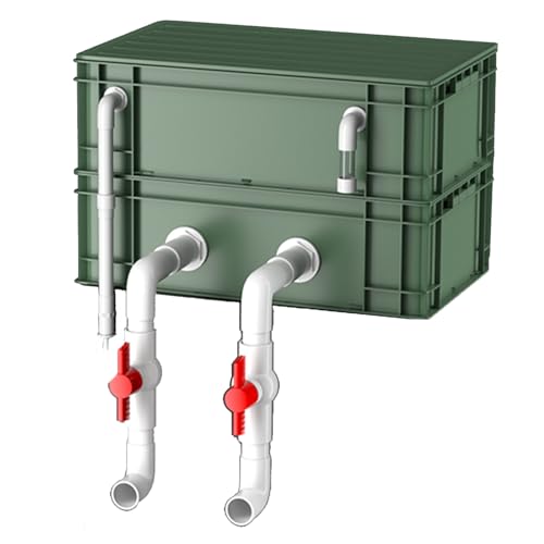 BTYQKZVPM Umwälzfilter-Tropfbox, Externer 2/3-stufiger Aquarium-Teichfilterkasten, rot, mehrere Größen, ohne Pumpe und Filtermedien(15.75x11.81x12.80in/40x30x32.5CM) von BTYQKZVPM