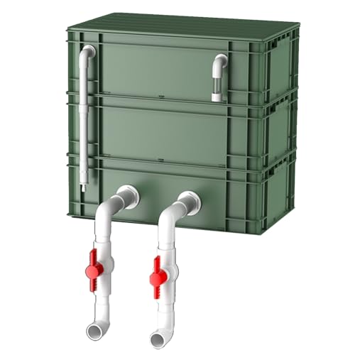 BTYQKZVPM Umwälzfilter-Tropfbox, Externer 2/3-stufiger Aquarium-Teichfilterkasten, rot, mehrere Größen, ohne Pumpe und Filtermedien(15.75x11.81x19.69in/40x30x50CM) von BTYQKZVPM