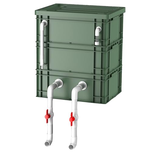 BTYQKZVPM Umwälzfilter-Tropfbox, Externer 2/3-stufiger Aquarium-Teichfilterkasten, rot, mehrere Größen, ohne Pumpe und Filtermedien(7.87x11.81x13.39in/20x30x34CM) von BTYQKZVPM