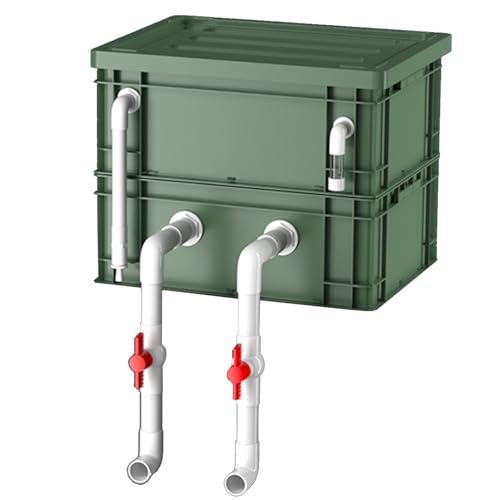 BTYQKZVPM Umwälzfilter-Tropfbox, Externer 2/3-stufiger Aquarium-Teichfilterkasten, rot, mehrere Größen, ohne Pumpe und Filtermedien(7.87x11.81x4.72in/20x30x12CM) von BTYQKZVPM
